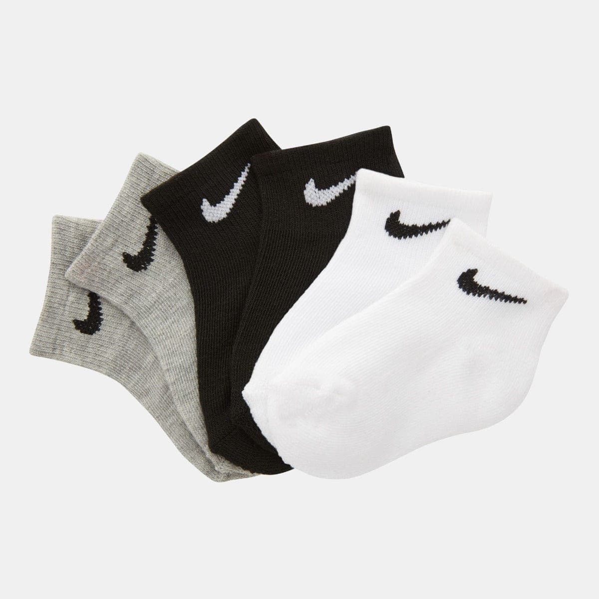NIKE White / 44320 Kids' Nhn Basic Quarter Socks (3 Pack) Nike